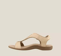 Damen Sandalen Komfort Casual Sommer Schuhe Bequem-Beige-35-Luzern Mode
