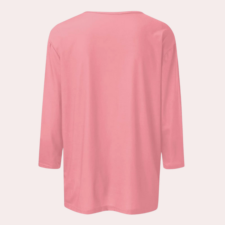 Damen Langarmshirt aus Baumwolle – Bequemes Basic Top-Luzern Mode