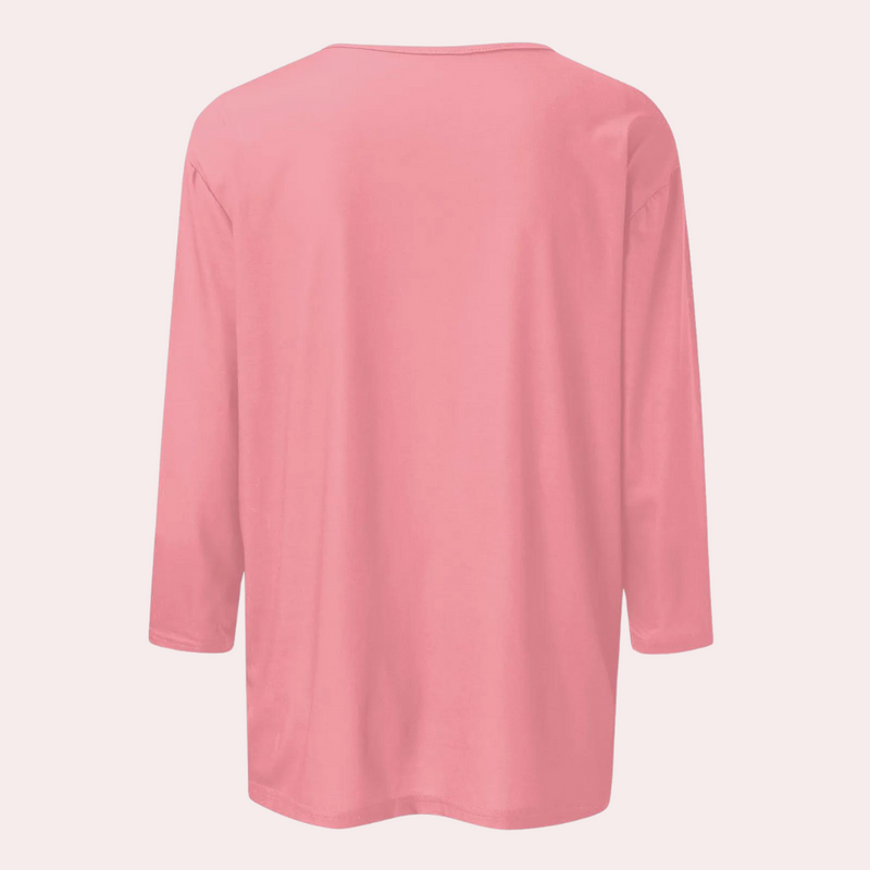 Damen Langarmshirt aus Baumwolle – Bequemes Basic Top-Luzern Mode