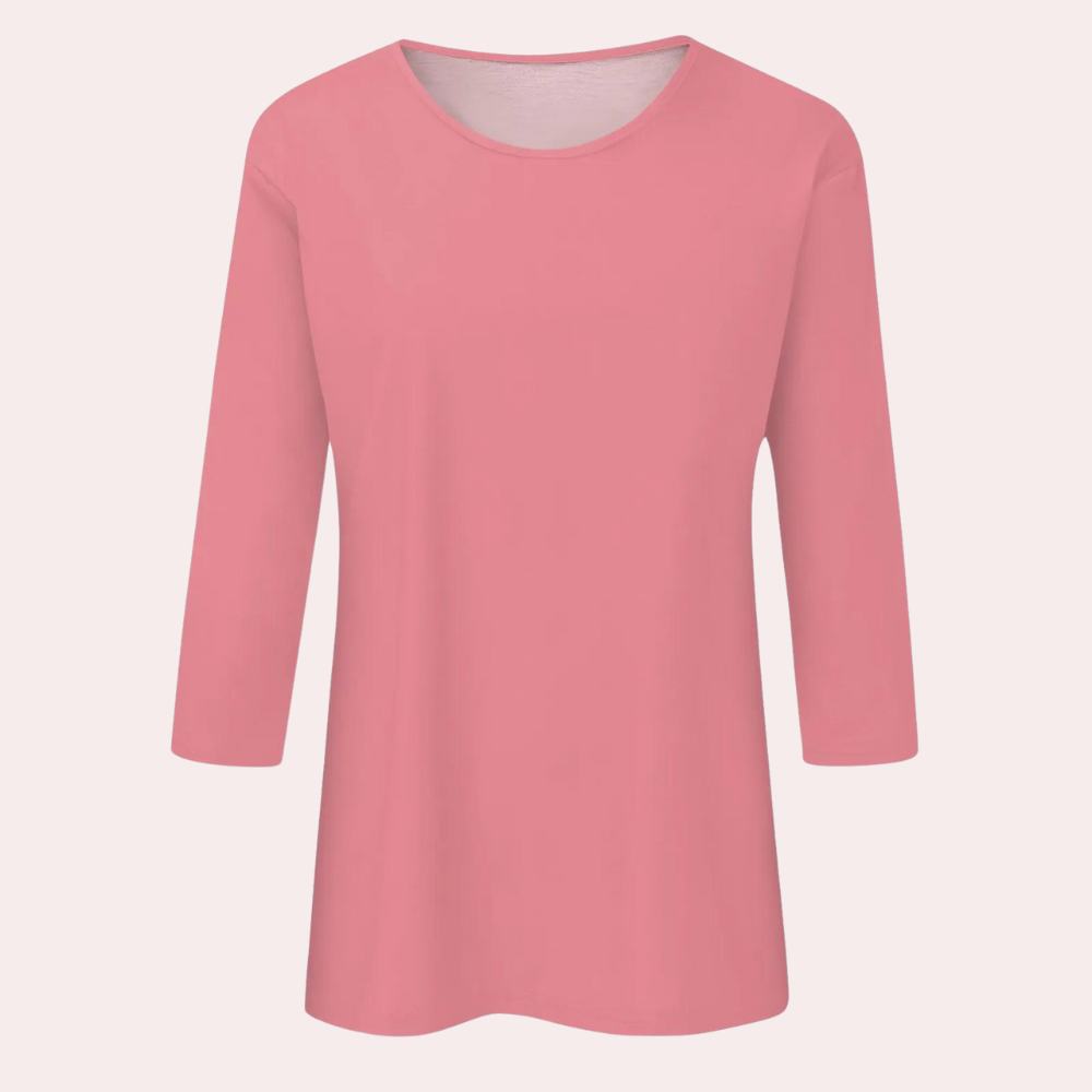 Damen Langarmshirt aus Baumwolle – Bequemes Basic Top-Luzern Mode