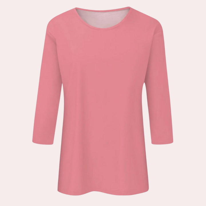 Damen Langarmshirt aus Baumwolle – Bequemes Basic Top-Luzern Mode