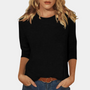 Damen Langarmshirt aus Baumwolle – Bequemes Basic Top-Schwarz-S-Luzern Mode