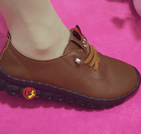 Damen Leder Halbschuhe mit Rutschfester Sohle und Schnürung-Luzern Mode