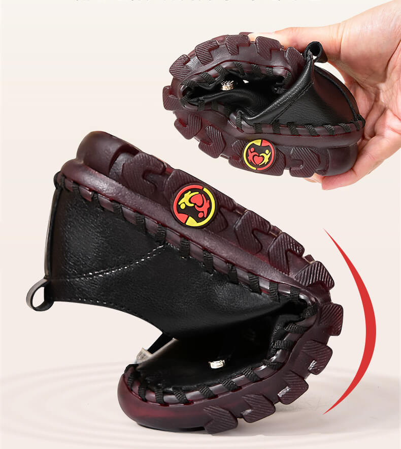 Damen Leder Halbschuhe mit Rutschfester Sohle und Schnürung-Luzern Mode
