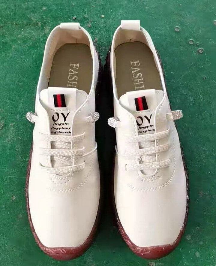 Damen Leder Halbschuhe mit Rutschfester Sohle und Schnürung-Luzern Mode