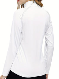 Damen Langarm Sportshirt mit Reißverschluss für Outdoor-Aktivitäten-Luzern Mode
