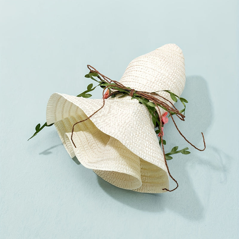 Damen Sommer Strohhut mit Blumen- und Fruchtdetails – Solène