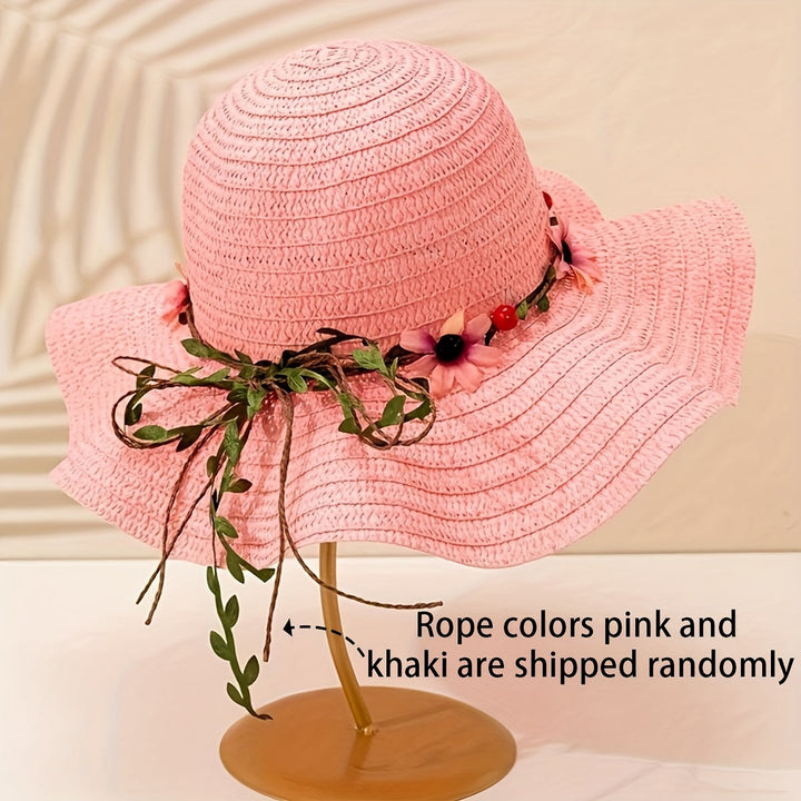 Damen Sommer Strohhut mit Blumen- und Fruchtdetails – Solène