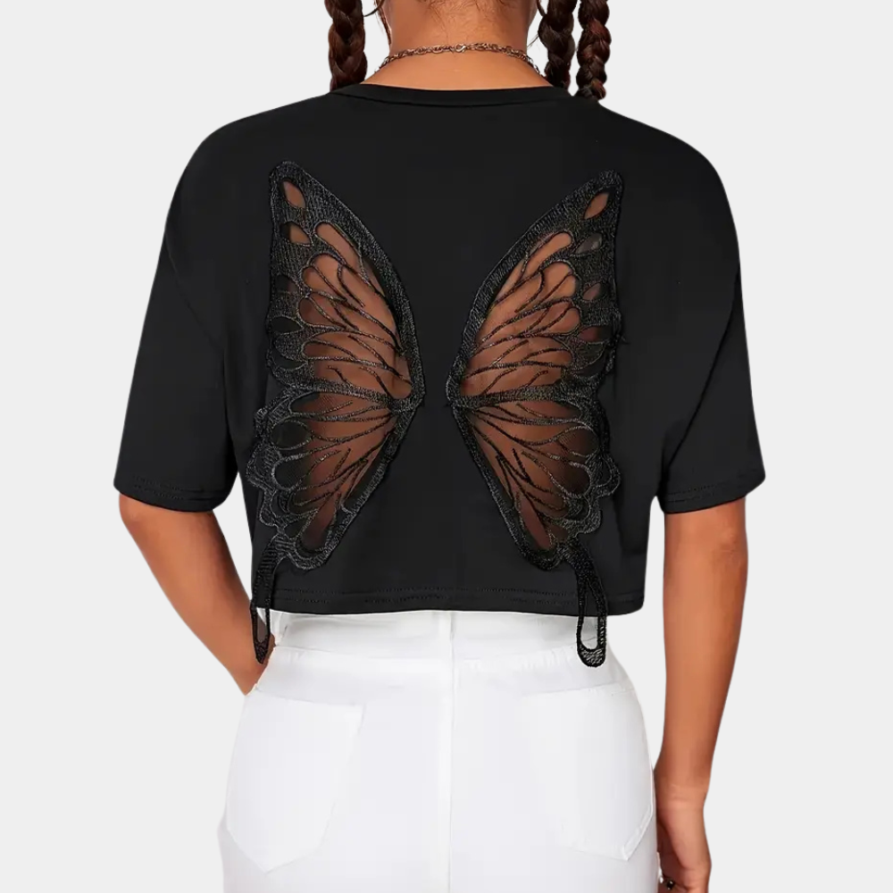 Damen Crop Top T-Shirt - Modisches Kurzarm Oberteil-Luzern Mode