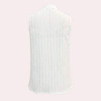 Damen ärmellose Bluse mit Spitze und V-Ausschnitt-Luzern Mode