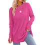 Damen Langarmshirt aus Baumwolle für Freizeit und Büro-Rosa-S-Luzern Mode