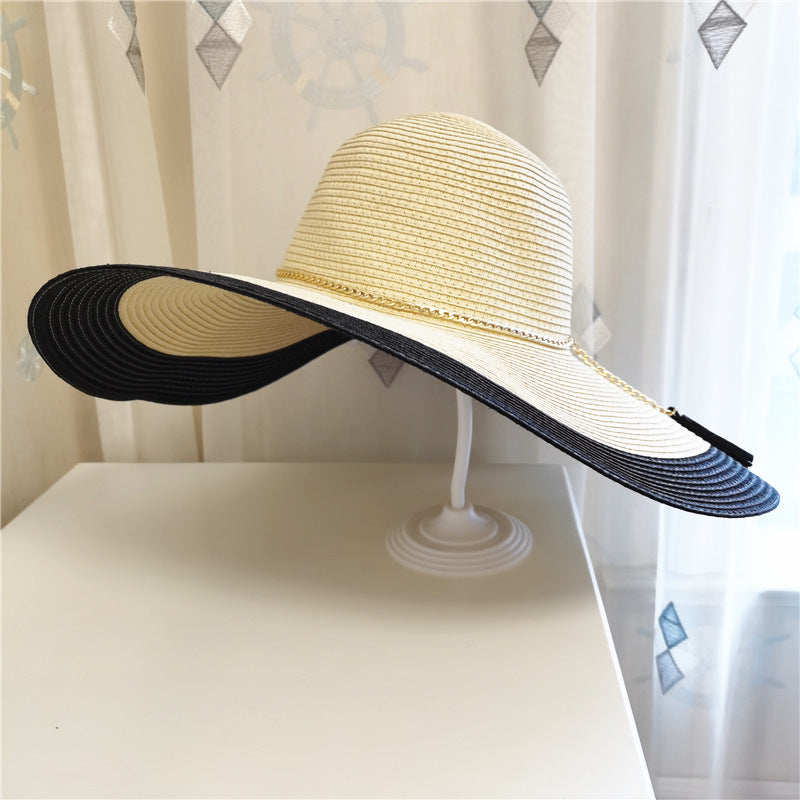 Sommerhut Damen | UV Schutz | Breite Krempe | Leicht & Luftig | Für Strand & Reise-Naturweiß-Einheitsgröße-Luzern Mode