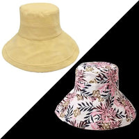 Sonnenhut Damen Sommer | UV-Schutz | Wendbar | Atmungsaktiv | Krempe breit-Gelb-Luzern Mode