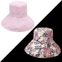 Sonnenhut Damen Sommer | UV-Schutz | Wendbar | Atmungsaktiv | Krempe breit-Rosa-Luzern Mode