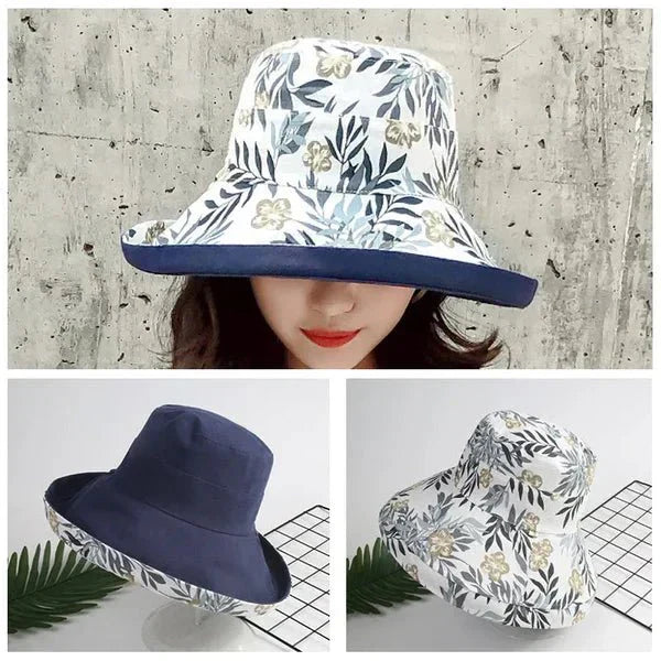 Sonnenhut Damen Sommer | UV-Schutz | Wendbar | Atmungsaktiv | Krempe breit-Luzern Mode