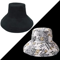 Sonnenhut Damen Sommer | UV-Schutz | Wendbar | Atmungsaktiv | Krempe breit-Schwarz-Luzern Mode