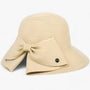 Damen Sonnenhut | Glockenform | Einheitsgröße | UV-Schutz | Einfarbig-Beige-Luzern Mode