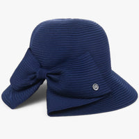 Damen Sonnenhut | Glockenform | Einheitsgröße | UV-Schutz | Einfarbig-Marineblau-Luzern Mode