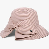 Damen Sonnenhut | Glockenform | Einheitsgröße | UV-Schutz | Einfarbig-Rosa-Luzern Mode