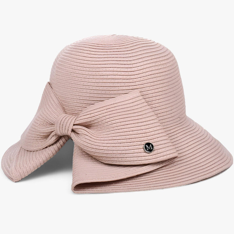 Damen Sonnenhut | Glockenform | Einheitsgröße | UV-Schutz | Einfarbig-Rosa-Luzern Mode