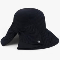 Damen Sonnenhut | Glockenform | Einheitsgröße | UV-Schutz | Einfarbig-Schwartz-Luzern Mode