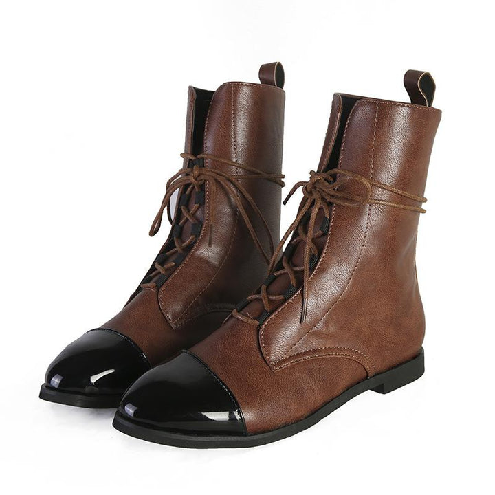 Damen Stiefeletten | Leder | Schnürung | Modern | Nachhaltig | Vielseitig-Braun-35-Luzern Mode