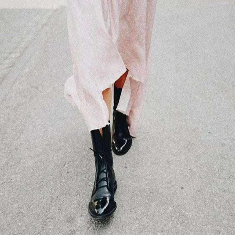 Damen Stiefeletten | Leder | Schnürung | Modern | Nachhaltig | Vielseitig-Luzern Mode