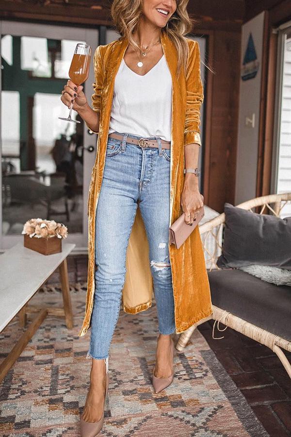 Damen Strickjacke Langarm Offene Front für Herbst Winter-Luzern Mode