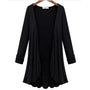 Damen Strick-Cardigan | Rüschen | Unifarbe | Offen Design | Langarm-Schwarz-S-Luzern Mode