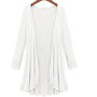 Damen Strick-Cardigan | Rüschen | Unifarbe | Offen Design | Langarm-Weiß-S-Luzern Mode