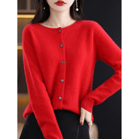 Damen Strickjacke mit Knöpfen - Eleganter Cardigan Look-Luzern Mode