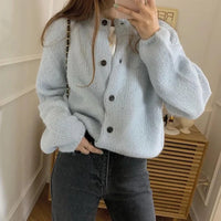 Damen Oversize Strickjacke mit Knöpfen für Herbst/Winter-Luzern Mode