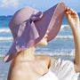 Strohhut Sommer Damen | Atmungsaktiv | Für Outdoor | Klassisch & Kombinierbar-Flieder-Luzern Mode