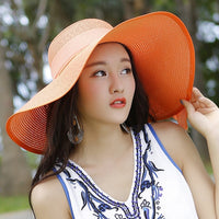 Strohhut Sommer Damen | Atmungsaktiv | Für Outdoor | Klassisch & Kombinierbar-Orange-Luzern Mode