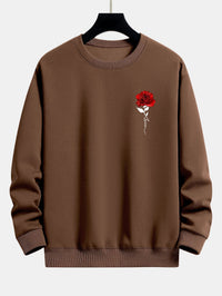 Herren Sweatshirt mit Rosenstickerei - Lässiger Stil-Luzern Mode