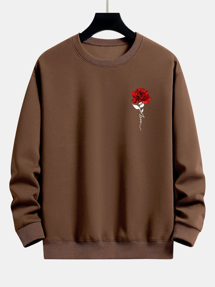 Herren Sweatshirt mit Rosenstickerei - Lässiger Stil-Luzern Mode