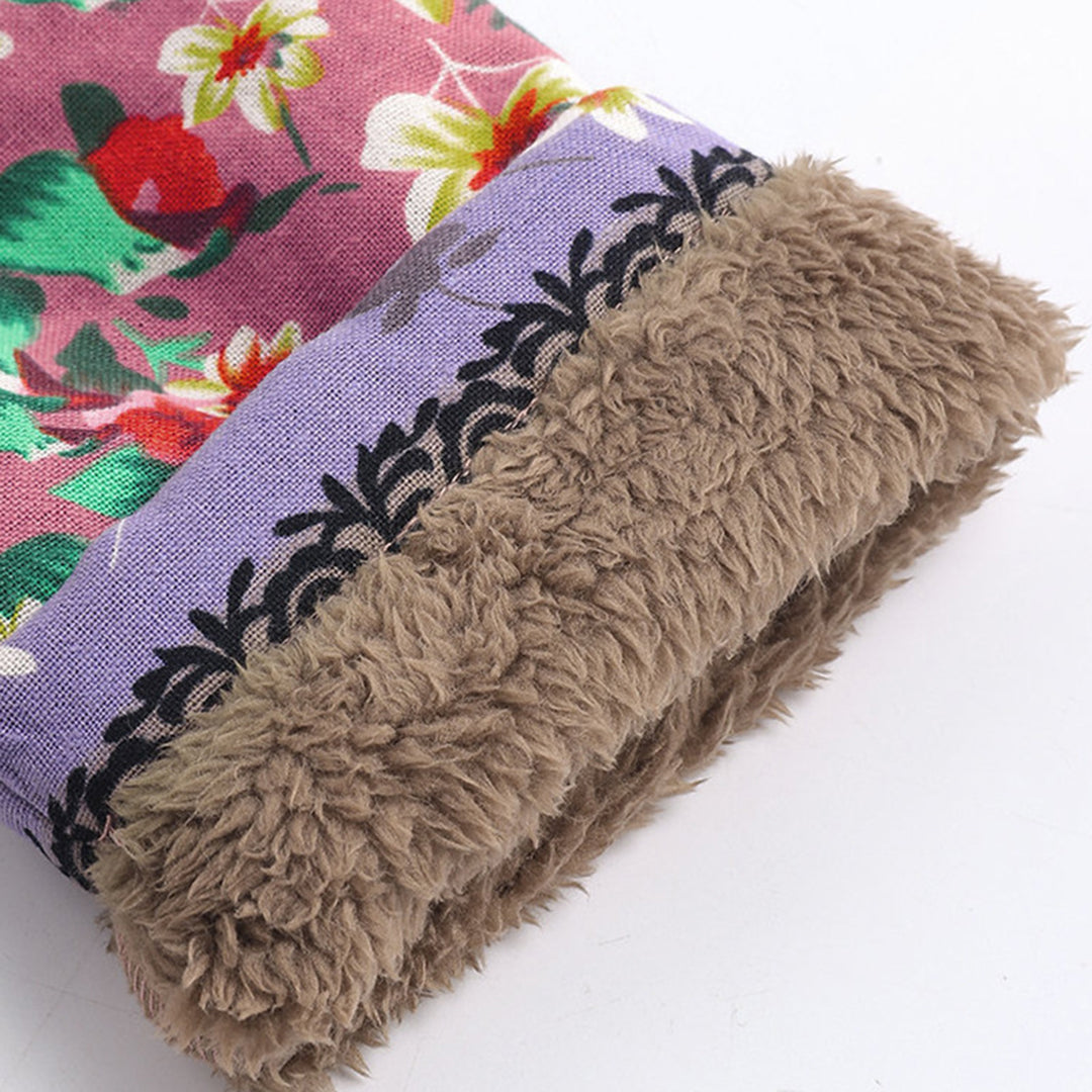 Blumenmuster Jacke mit Reißverschluss und Fleece-Futter-Luzern Mode