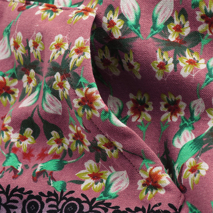 Blumenmuster Jacke mit Reißverschluss und Fleece-Futter-Luzern Mode