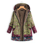 Blumenmuster Jacke mit Reißverschluss und Fleece-Futter-Grün-S-Luzern Mode