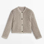 Damen Shearling Jacke - Modische Winterbekleidung Online-Khaki-S-Luzern Mode
