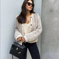 Damen Shearling Jacke - Modische Winterbekleidung Online-Luzern Mode