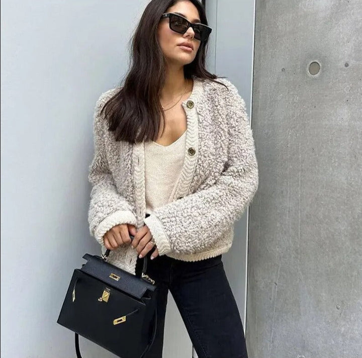 Damen Shearling Jacke - Modische Winterbekleidung Online-Luzern Mode