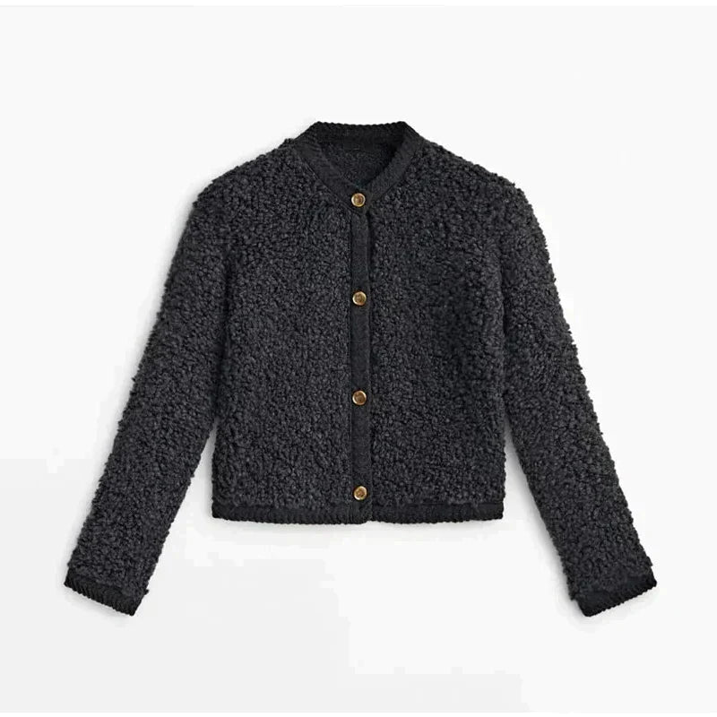 Damen Shearling Jacke - Modische Winterbekleidung Online-Schwarz-S-Luzern Mode