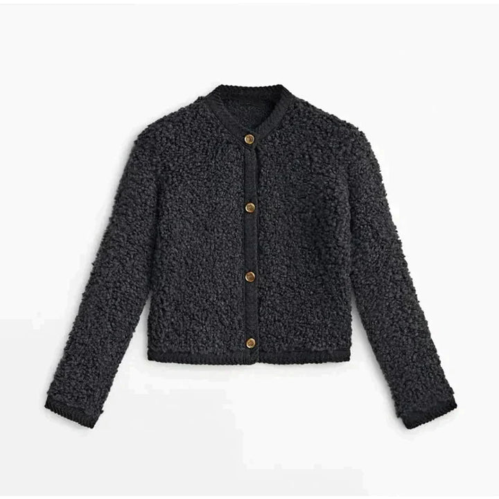 Damen Shearling Jacke - Modische Winterbekleidung Online-Schwarz-S-Luzern Mode