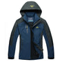 Wasserdichte Outdoor-Jacke für Herren mit Kapuze-Blau-S-Luzern Mode