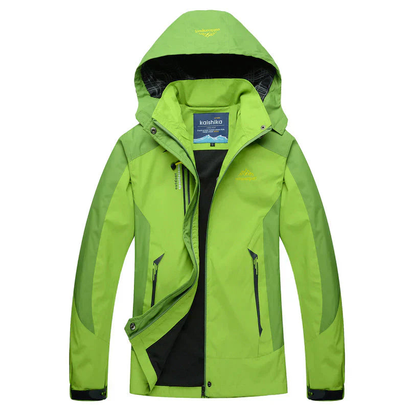 Wasserdichte Outdoor-Jacke für Herren mit Kapuze-Grün-S-Luzern Mode