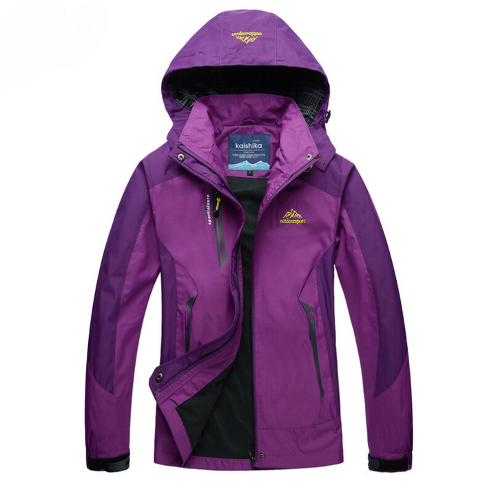 Wasserdichte Outdoor-Jacke für Herren mit Kapuze-Lila-S-Luzern Mode