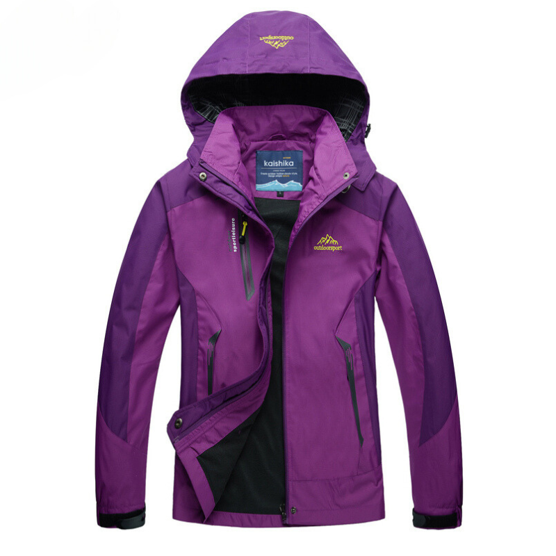 Wasserdichte Outdoor-Jacke für Herren mit Kapuze-Lila-S-Luzern Mode