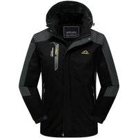 Wasserdichte Outdoor-Jacke für Herren mit Kapuze-Schwarz-S-Luzern Mode