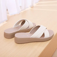 Wedge Slipper Damen | Sommer Look | Keilabsatz 3,5 cm | Offen | Bequem-Luzern Mode
